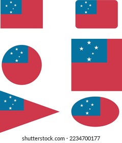 vector set of Samoa national flag
