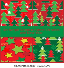  Vector  Set  sample seamless pattern christmas and New Year  