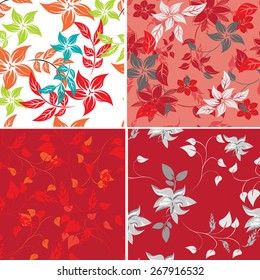 Vector Set Samples Floral Flowers Pattern Texture 