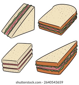 vector set of sandwich cartoon