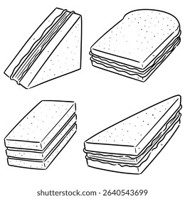 vector set of sandwich cartoon