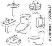 vector set of sanitary ware