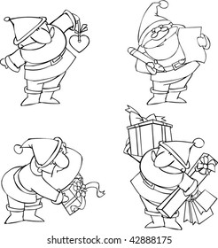 Vector set of Santa