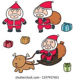 vector set of santa claus