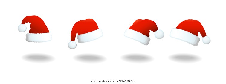 Vector set of Santa clause hats, Christmas item