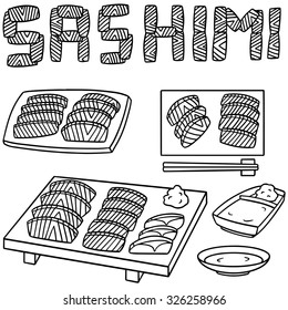 vector set of sashimi