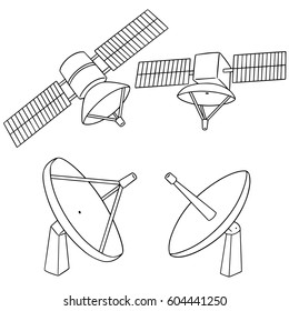 Vector Set Of Satellite