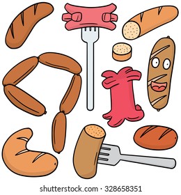 vector set of sausages