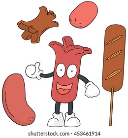 vector set of sausages
