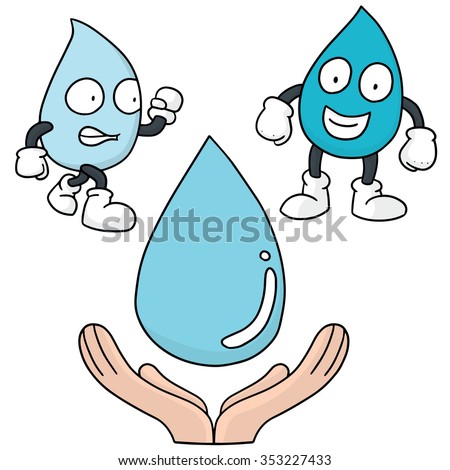 Vector Set Save Water Cartoon Stock Vector (Royalty Free) 353227433