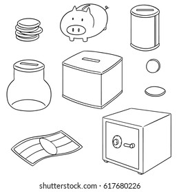 vector set of saving money