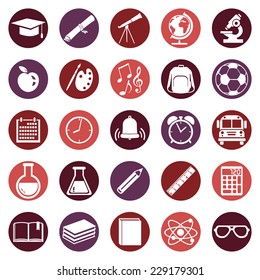 Vector Set of  School Icons