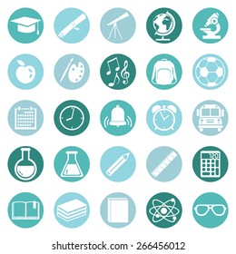 Vector Set of  School Icons.