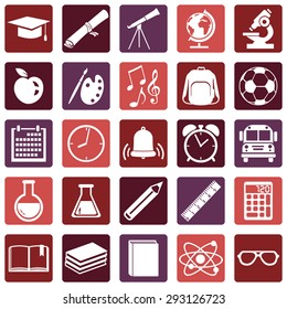Vector Set of  School Icons.