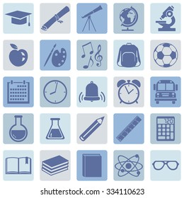 Vector Set of  School Icons.