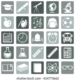 Vector Set of  School Icons.