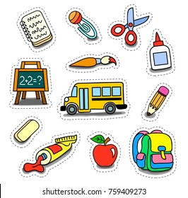 Vector set of school stickers