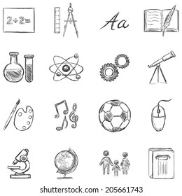 Vector Set Of  School Subjects  Icons