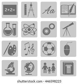 Vector Set of  School Subjects Icons.