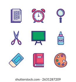 Vector Set of School Supplies