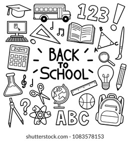 Vector Set Of School Supplies Icons Isolated