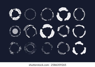 Vector set sci fi frame modern user interface element. Technology abstract HUD futuristic.