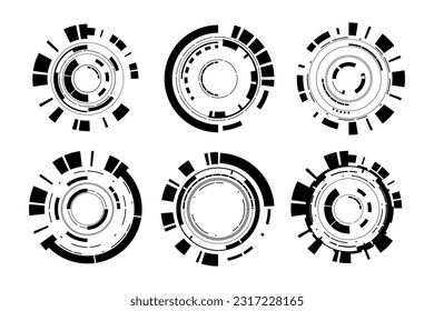 Vector set sci fi modern user interface element. Technology futuristic abstract HUD.
