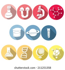 vector set of science icon