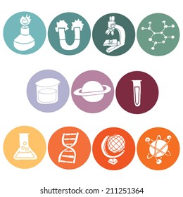 vector set of science icon