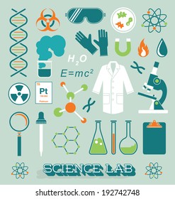 Vector Set: Science Lab Objects and Icons