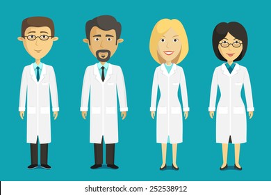 Vector set of scientists characters.