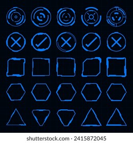 Vector set of sci-fi modern use interface element, Futuristic abstract HUD technology.