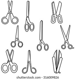 vector set of scissors