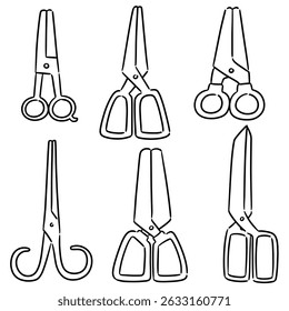 vector set of scissors cartoon