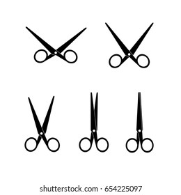 Vector set of scissors. Scissors isolated on white background. Icons for web. Vector illustration.