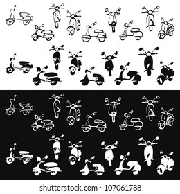 vector set of  scooter, positive, negative