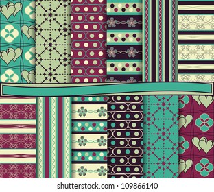 vector set of scrapbook paper