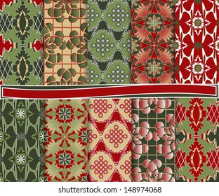 vector set of scrapbook paper with abstract shapes