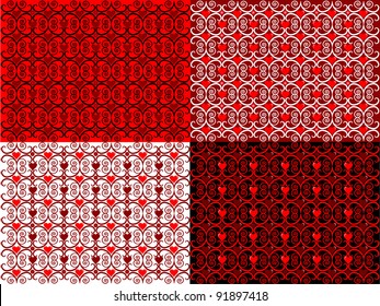 vector set of scrapbook paper for Valentine's Day