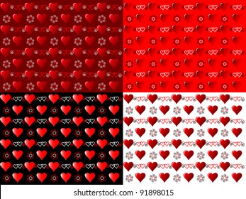 vector set of scrapbook paper for Valentine's Day