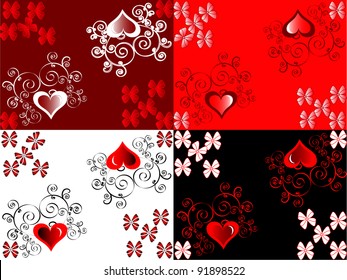 vector set of scrapbook paper for Valentine's Day