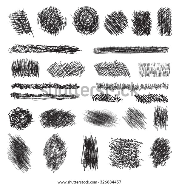 Vector Set Scribble Brushes Collection Ink Stock Vector (Royalty Free ...