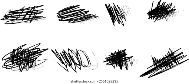 Vector set of scribble graphic elements. vector eps10