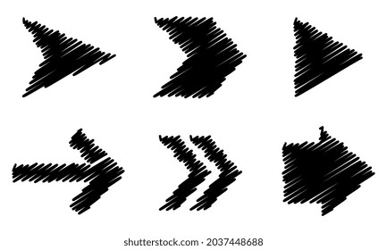 Vector Set of Scribbled Arrows