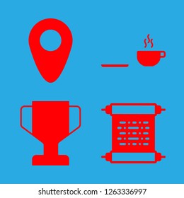  vector set. With scroll, cup and tagged icons in set