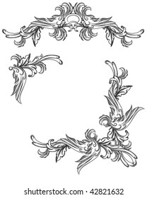 Vector set of scroll design elements.