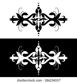 Vector set of scrolls and vignettes in Victorian style.