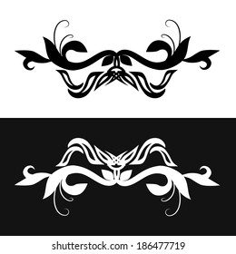 Vector set of scrolls and vignettes in Victorian style.