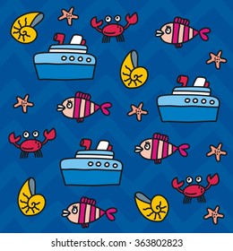 Vector set with sea live