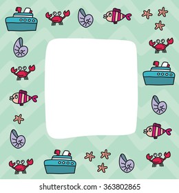 Vector set with sea live